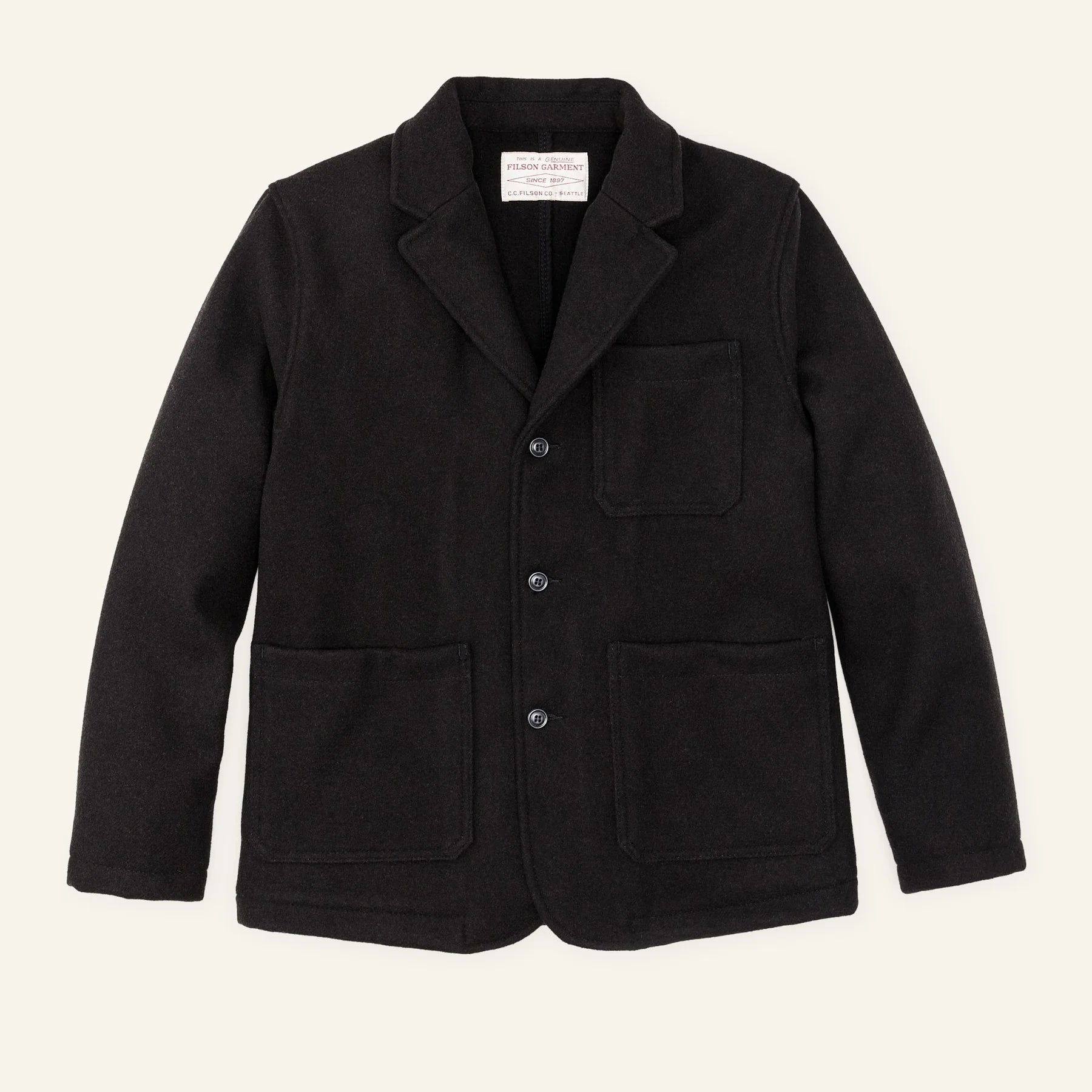 FILSON - MACKINAW WOOL BLAZER - BROWN BLACK TWILL