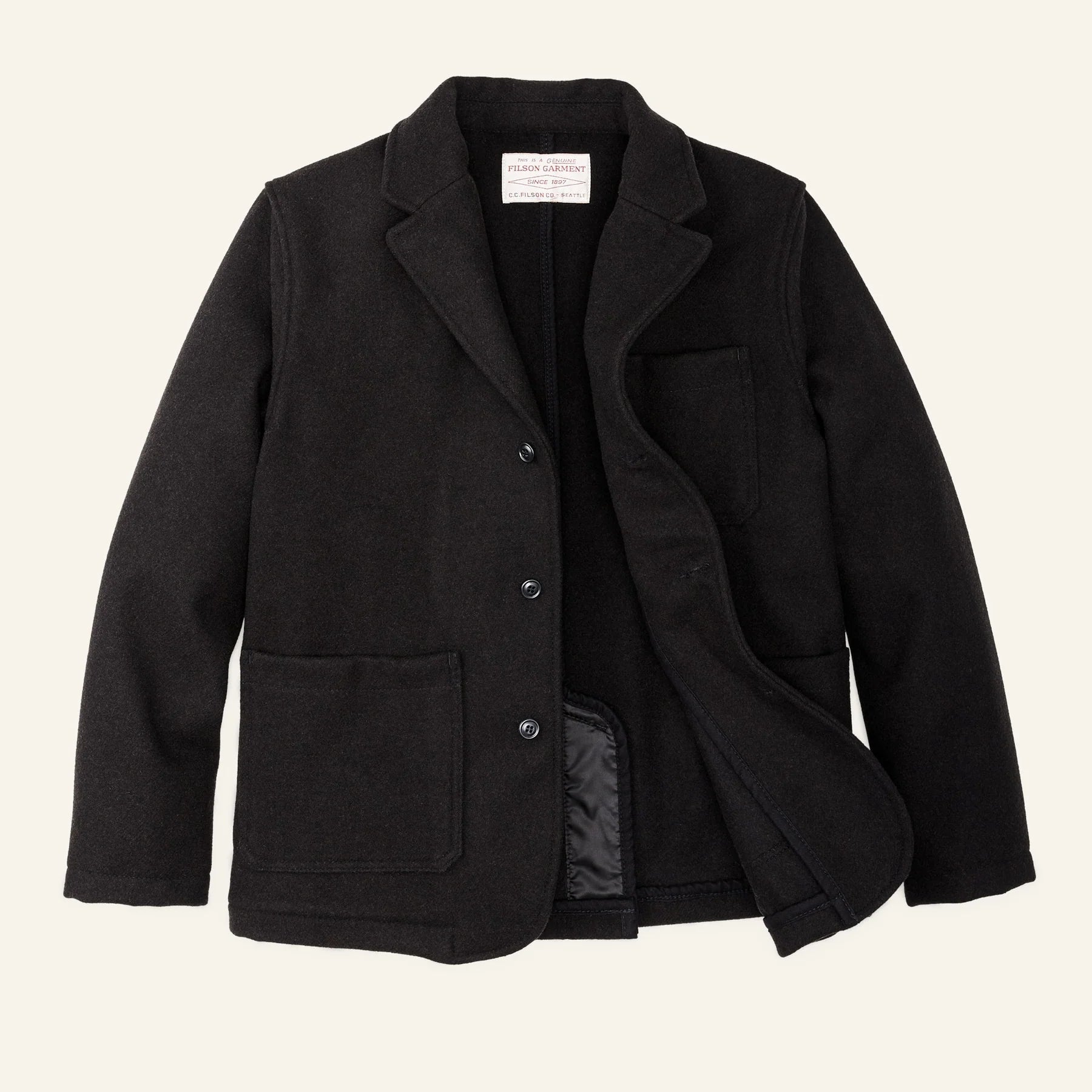 FILSON - MACKINAW WOOL BLAZER - BROWN BLACK TWILL