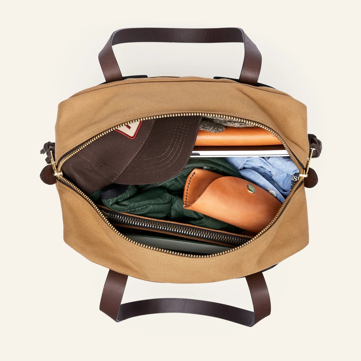 FILSON - RUGGED TWILL TOTE BAG WITH ZIPPER - TAN