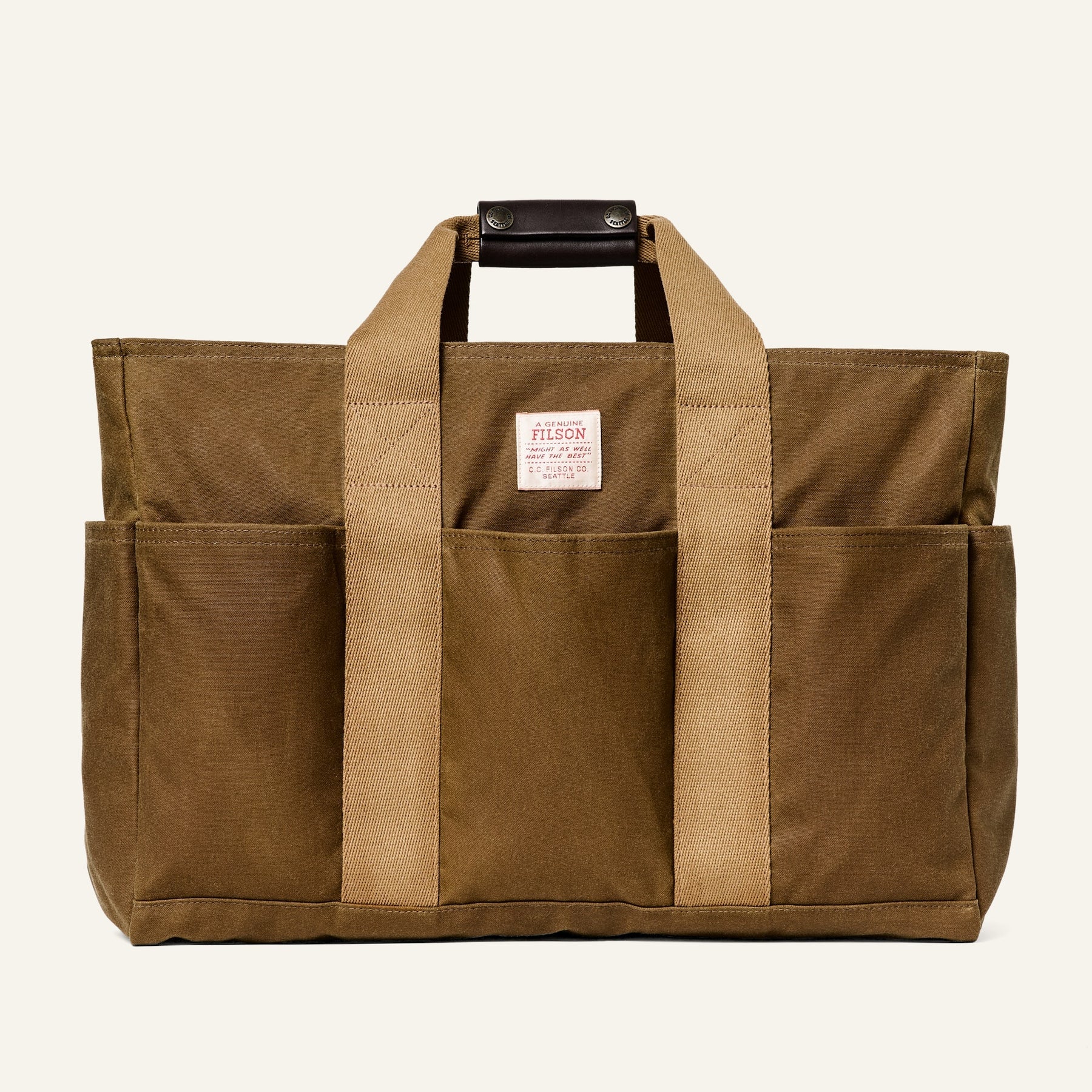 FILSON - TIN CLOTH OPEN SUPPLY TOTE - DARK TAN