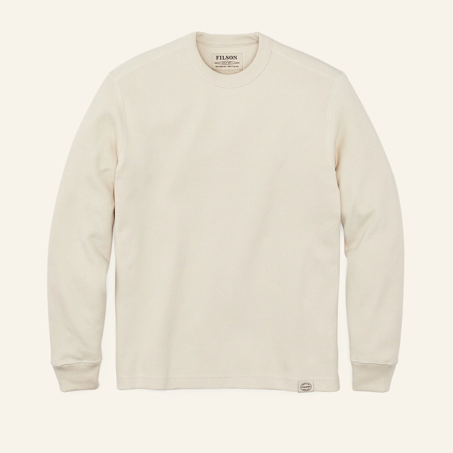 FILSON - WAFFLE KNIT THERMAL CREW - SAND