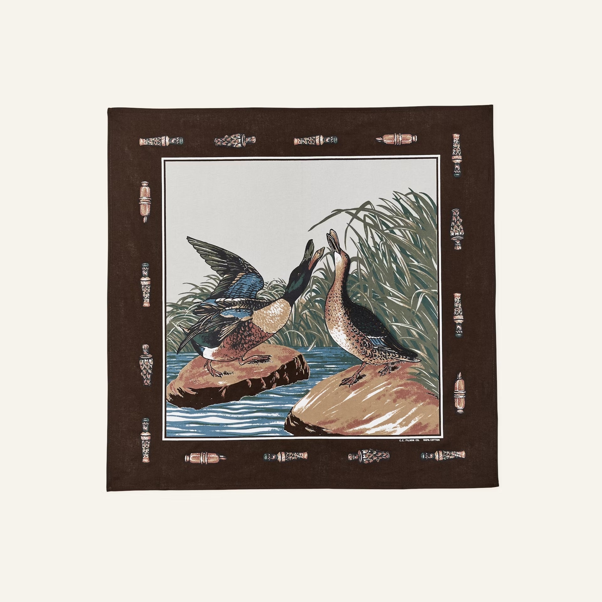 FILSON - MALLARDS BANDANA - BROWN/DUCK CALLS