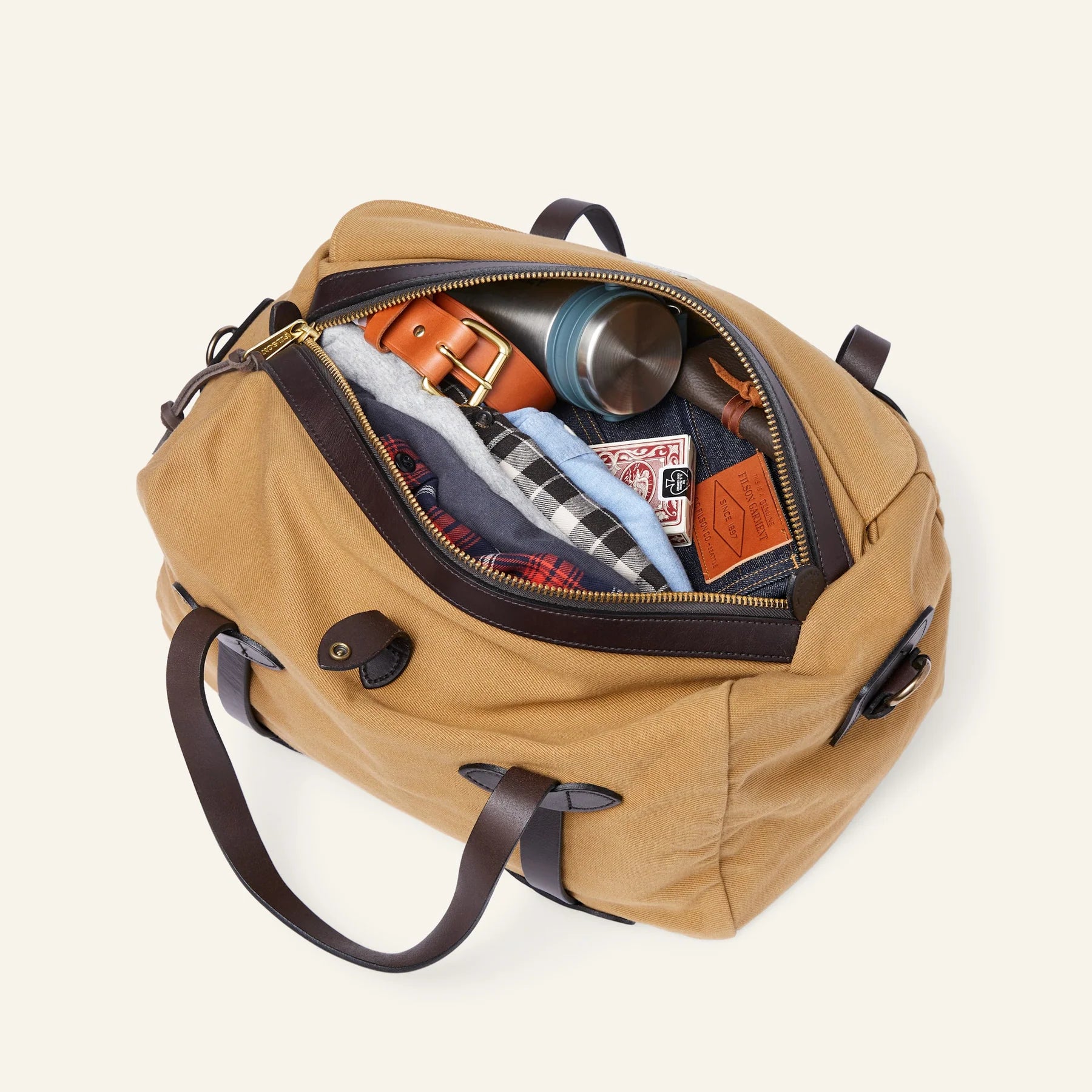 FILSON - SMALL RUGGED TWILL DUFFLE BAG - TAN