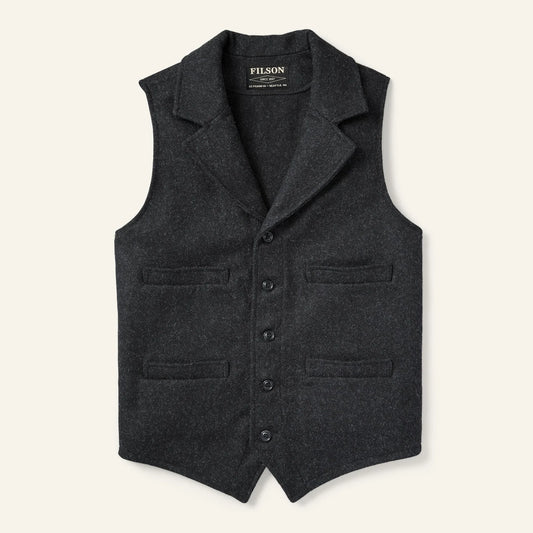 FILSON - MACKINAW WOOL WESTERN VEST - CHARCOAL