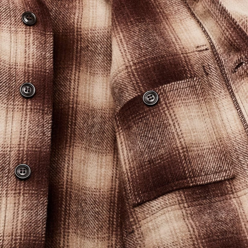 FILSON - MACKINAW WOOL CRUISER JACKET - BROWN / TAN OMBRE