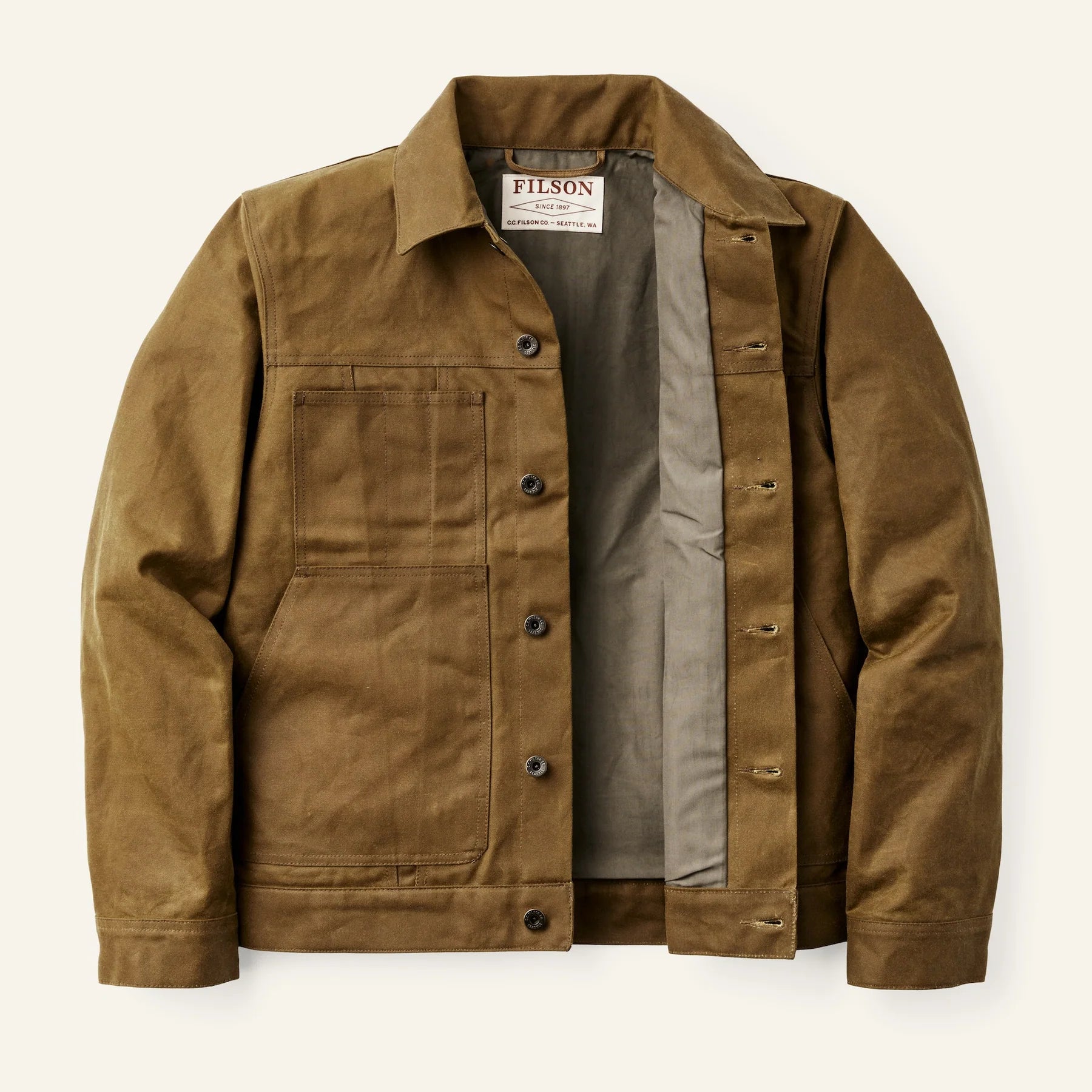 FILSON - TIN CLOTH SHORT LINED CRUISER - DARK TAN