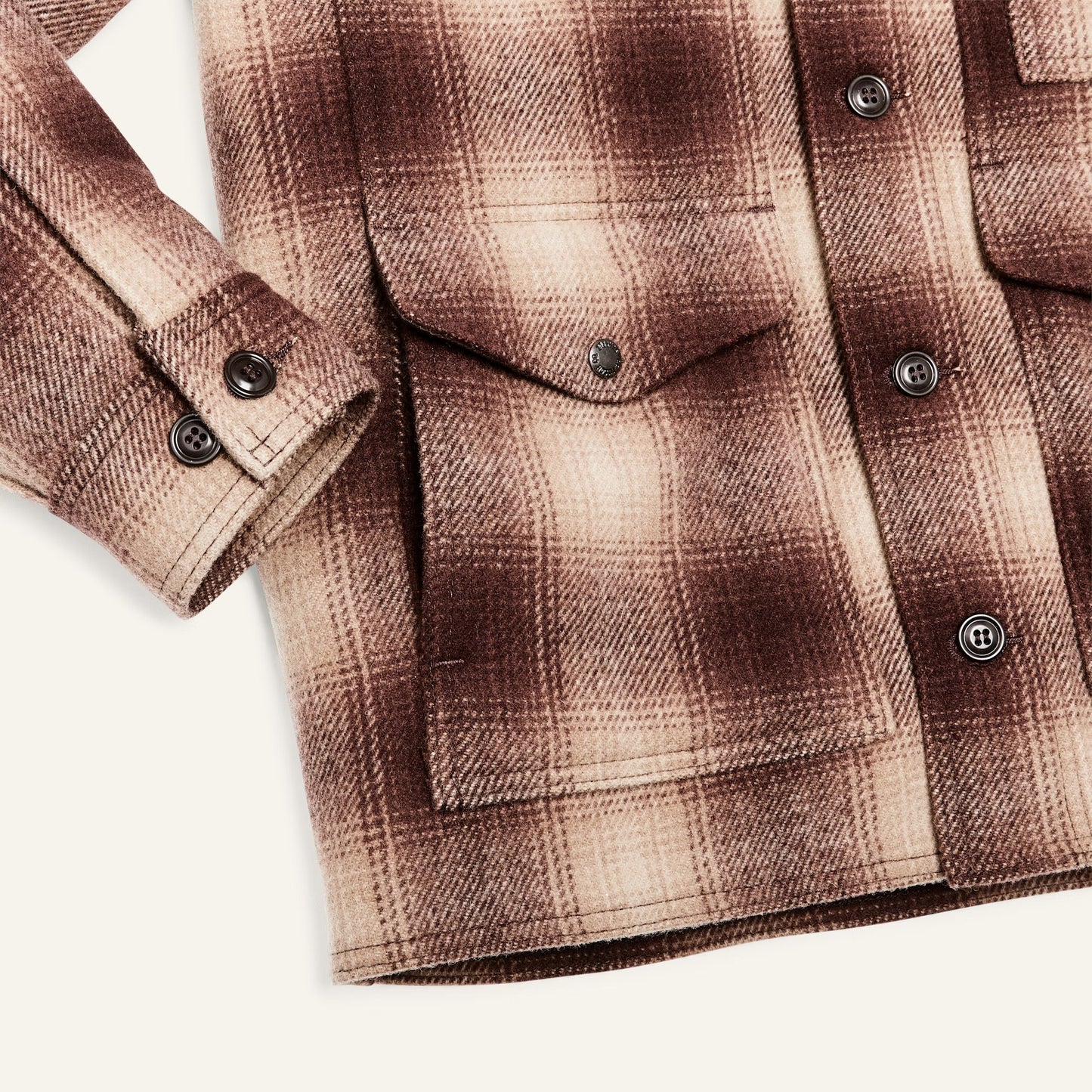 FILSON - MACKINAW WOOL CRUISER JACKET - BROWN / TAN OMBRE