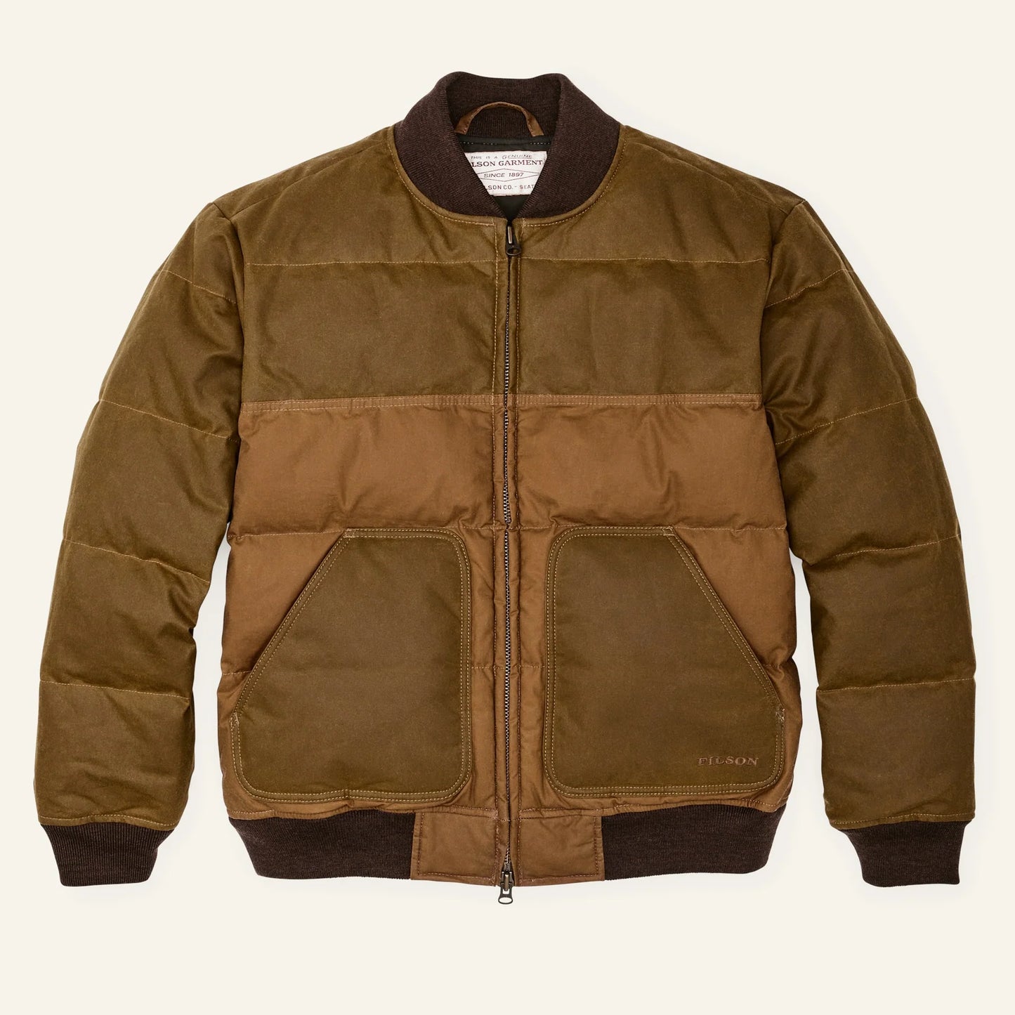 FILSON - DOWN BOMBER JACKET - DARK TAN