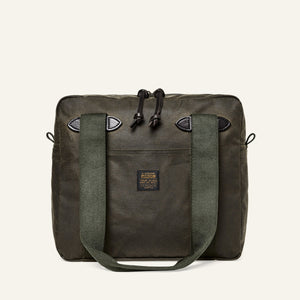FILSON - TIN CLOTH TOTE BAG WITH ZIPPER - OTTER GREEN