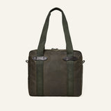 FILSON - TIN CLOTH TOTE BAG WITH ZIPPER - OTTER GREEN
