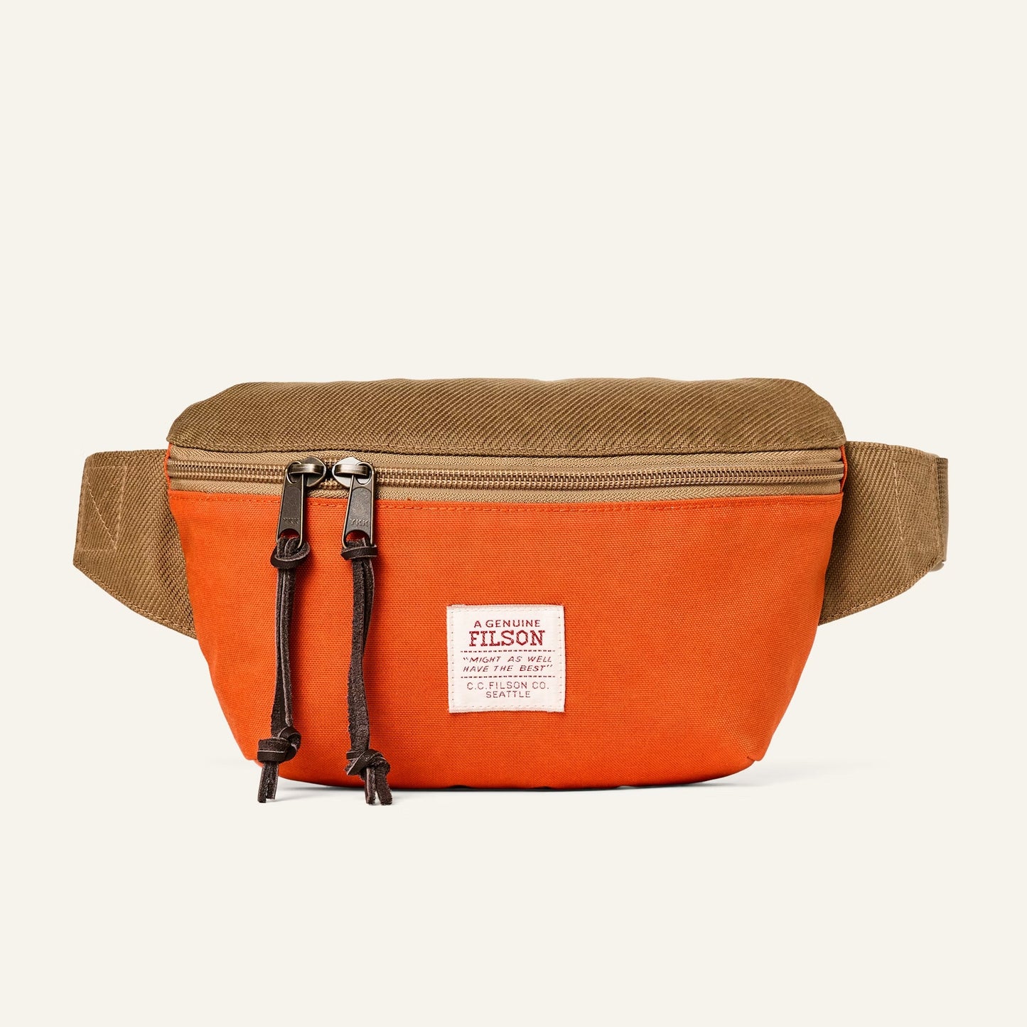 FILSON - SURVEYOR CROSSBODY PACK - DARK TAN / FLAME