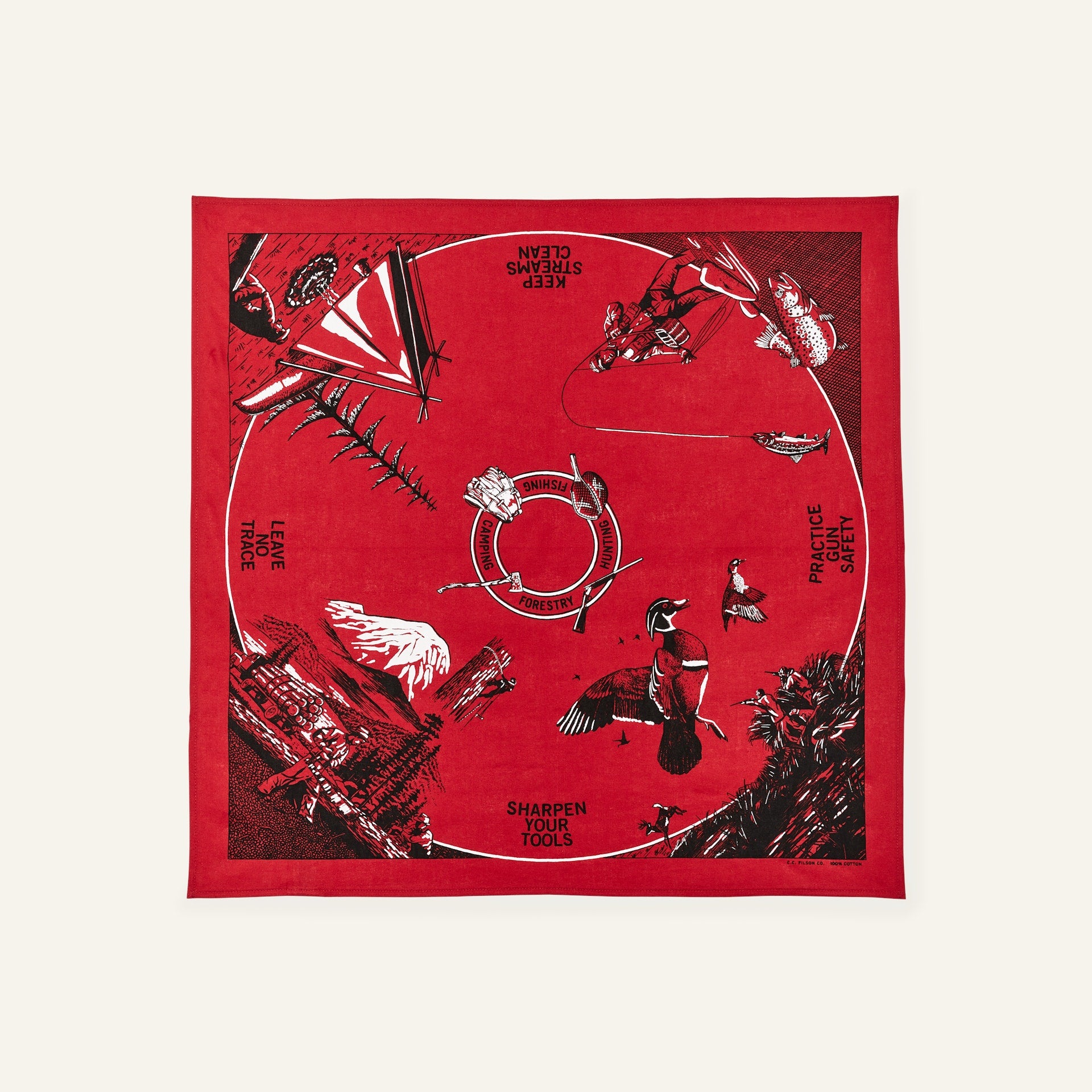 FILSON - GREAT OUTDOORS BANDANA - RED/OUTDOORSMAN