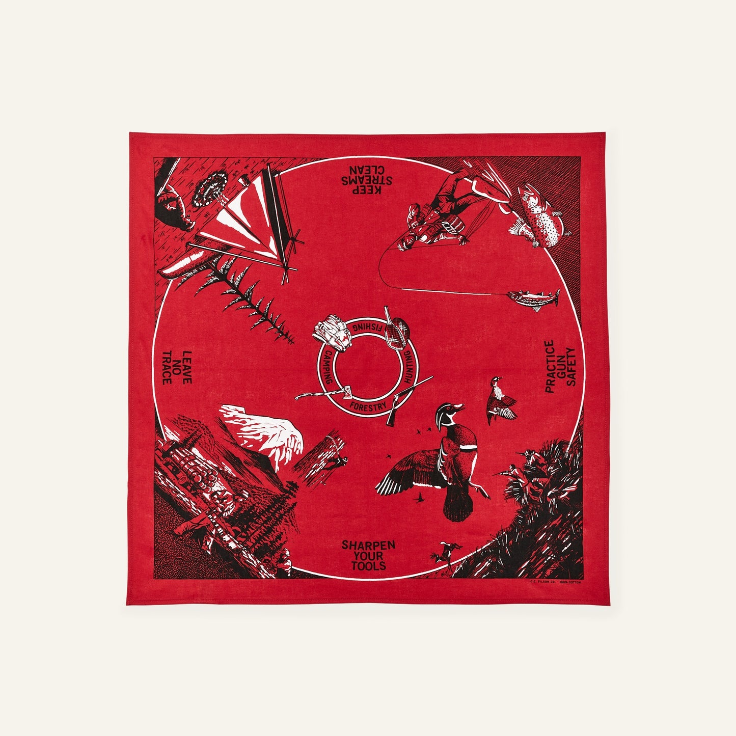 FILSON - GREAT OUTDOORS BANDANA - RED/OUTDOORSMAN