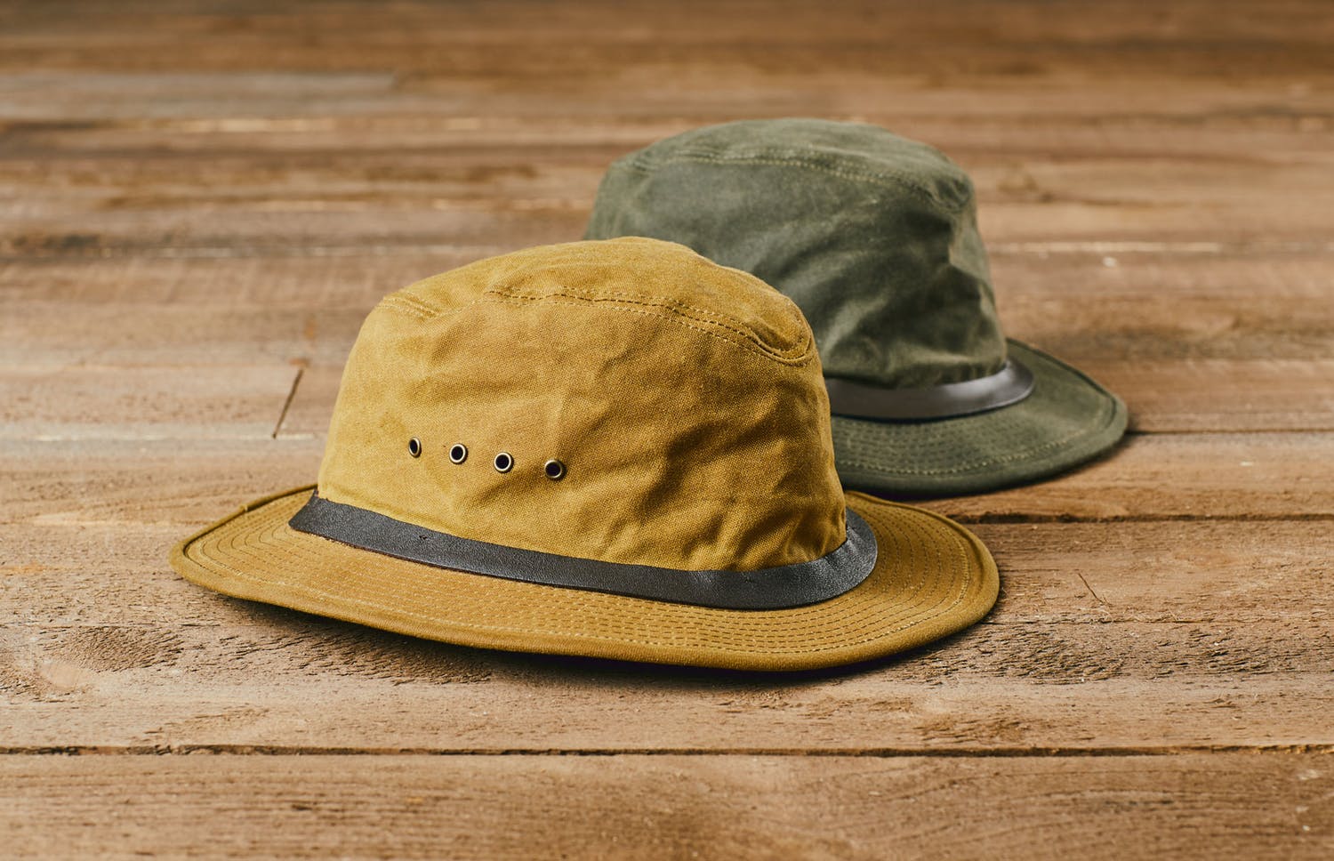 FILSON - TIN CLOTH PACKER HAT DARK TAN - OIL FINISH