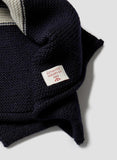 Nigel Cabourn - STRIPED SCARF IN BLACK NAVY - AUTHENTIC LINE