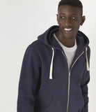 Merz b.Schwanen - HDJKT02 HOODED ZIP JACKET WASHED - DENIM BLUE