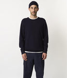 Merz b.Schwanen - MWCC01 CLASSIC CREWNECK PULLOVER - DARK NAVY
