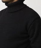 Merz b.Schwanen - LOCT01 - TURTLENECK PULLOVER RELAXED FIT - DEEP BLACK